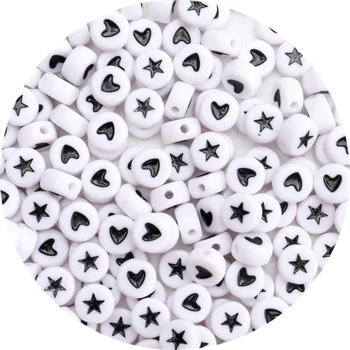 Miniatura 25 de 100 cuentas de letras – Cuentas redondas blancas del alfabeto acrílico de 0.16 x 0.27 pulgadas para hacer joyas, pulseras, collares y llaveros