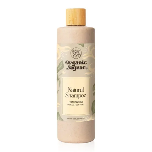 Organic Jaguar Champú Natural para el Cuidado del Cabello, Champú Sin Sulfatos con Aceite de Ricino, Madreselva, Glicerina, Aloe Vera y Agente