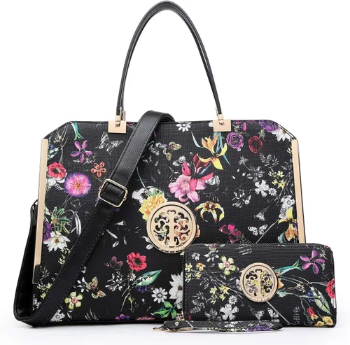 Dasein Bolsos y bolsos de mano para mujer, bolso de mano con asa superior, bolsa de trabajo de hombro grande con cartera