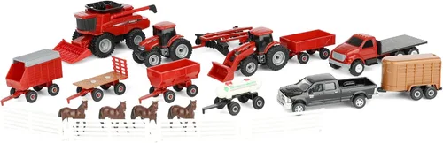 ERTL 1/64 Case IH Tractor y Vehículo Set de 20 Piezas de Valor ZFN44091