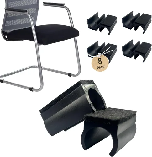 Miniatura 9 de Tapas rectangulares en forma de U para patas de silla con almohadillas de fieltro, protector de pies de muebles se desliza suavemente, sin arañazos
