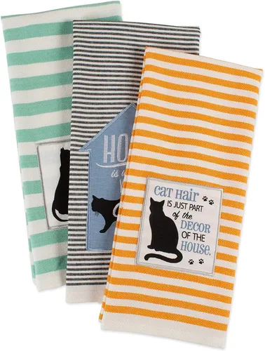 Miniatura 2 de DII Everyday Pets Kitchen Collection - Juego de toallas absorbentes de cocina, 18 x 28 pulgadas, Cat's Meow, 3 unidades Miau de gato