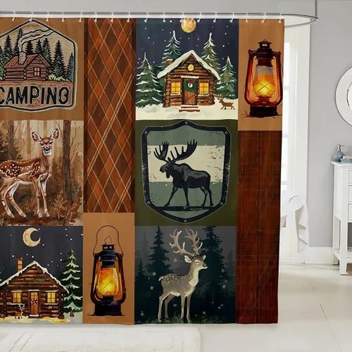 Miniatura 8 de Castle Fairy Cortina de ducha geométrica bohemia tribal exótica para baño, juego de cortina de ducha para niños y adultos, cortina de baño retro
