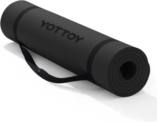 YOTTOY Tapete de Yoga, Tapete de Yoga Extra Grueso (1/2 pulgada), Tapete Profesional de TPE para Ejercicio, Tapete de Entrenamiento Antideslizante