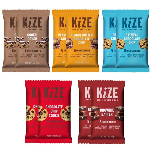 Miniatura 11 de KiZE Energy Bars - Barras energéticas de reemplazo de comidas con alto contenido de proteínas, a base de mantequilla de almendras, sin gluten, sin