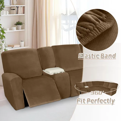 Miniatura 359 de Arfntevss Fundas de sofá seccional reclinable de terciopelo, Funda de sofá seccional de esquina para sofá reclinable, Funda elástica suave