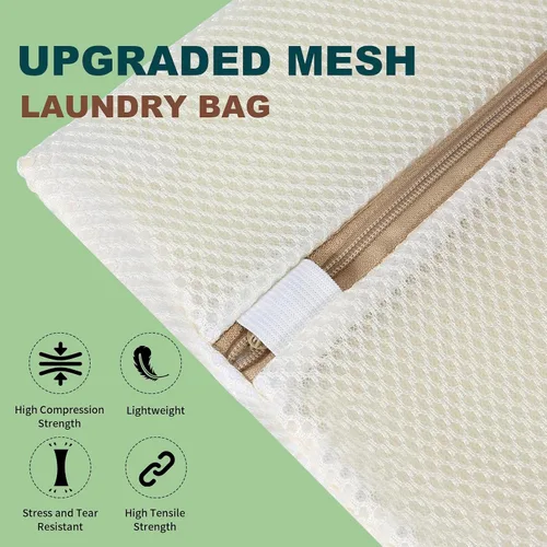 Miniatura 6 de FOYERNUAGE - Bolsas de malla para ropa delicada con cremallera de bloqueo automático, bolsa de lavandería tridimensional, bolsa de malla de 12 x 16