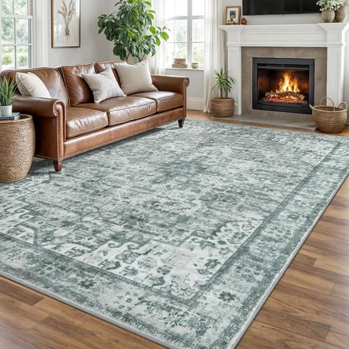 Miniatura 73 de SIILOOM Alfombra lavable de 2 x 3 pies, alfombra suave color taupe ceniza para entrada, tapete antideslizante para puerta de interior, tapete