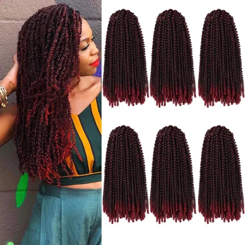 Miniatura 45 de Paquete de 2 cabello para trenzas en espiral de 8 pulgadas, cabello Spring Twist para rastas falsas, rastas de mariposa, cabello para trenzas, fibra