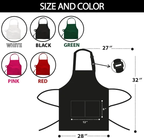 Miniatura 5 de Queen of the Grill Delantal para mujer, delantal de cocina impermeable con 2 bolsillos, divertido regalo de cocina, delantal de chef ajustable