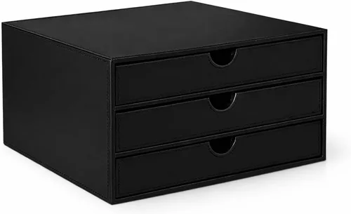 Miniatura 16 de Organizador de Documentos UnionBasic, Caja de Almacenamiento de Archivos con 3 Cajones, Organizador de Archivos para Escritorio de Oficina, Beige