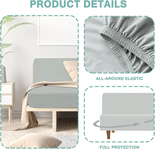 Miniatura 3 de Luv4babe Funda impermeable para sofá cama sin brazos, a prueba de fugas y resistente a los arañazos y a los arañazos, protector de sofá para niños