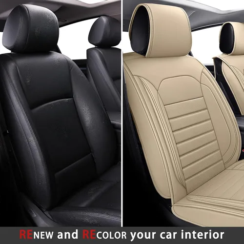 Miniatura 6 de TOMIC Yolanda - Juego completo de 5 fundas para asientos de automóvil, de cuero impermeable, universal, para Nissan Honda Civic CRV Hrv Kia Sorento