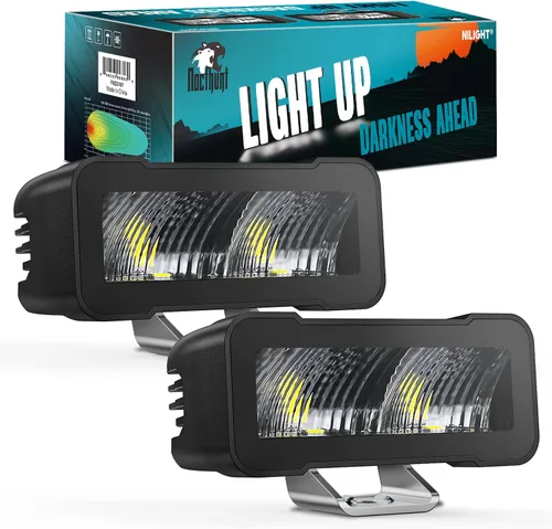 Miniatura 11 de Nilight - Juego de 2 focos LED para motocicleta de 2 pulgadas y 20 W, haz focalizado cuadrado, luz de trabajo mini para conducción, incorporada EMC