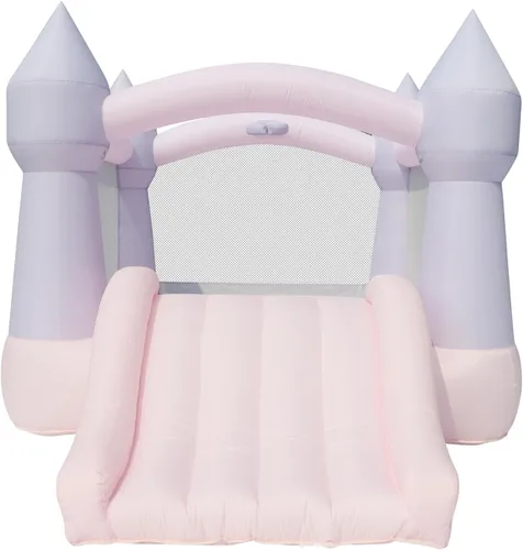 Bounceland Bouncy Castle Daydreamer Casa Inflable Temática de Algodón de Azúcar, Casa Inflable Pastel con Tobogán, 12 pies de largo x 9 pies de