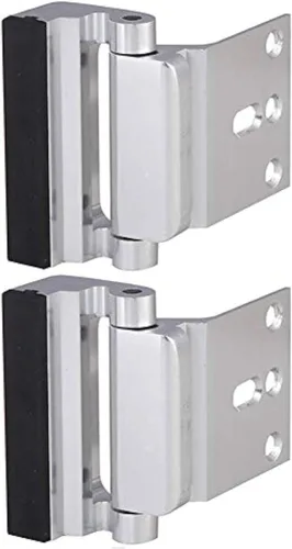 Miniatura 7 de Paquete de 2 cerraduras de refuerzo de puerta con 8 tornillos, cerradura de puerta de seguridad para el hogar para niños pequeños, cerradura
