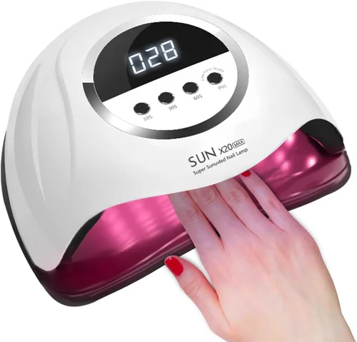 Lámpara de uñas LED UV de 320 W, secador de uñas profesional con 72 cuentas, luz UV para uñas con 4 ajustes de temporizador, secador LED de gel de