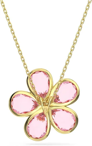 Miniatura 4 de Swarovski Florere Colección de collares y pendientes, cristales rosados, cristales amarillos, acabado metálico dorado
