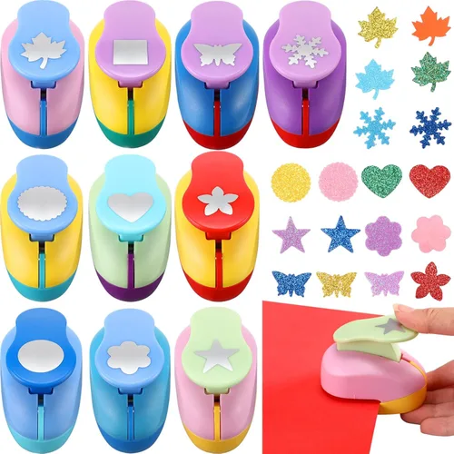 Harloon - 10 piezas de perforadoras para manualidades de papel de 1 pulgada para manualidades, álbumes de recortes, suministros de oficina (clásico)
