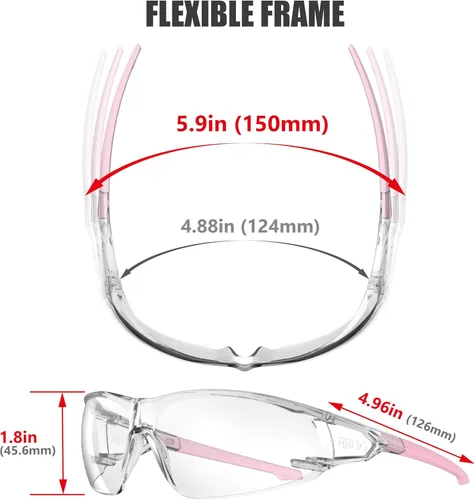 Miniatura 6 de HTS HUNTERSKY ANSI Z87.1 Gafas de seguridad antivaho envolventes transparentes, gafas de laboratorio para pickleball y química con resistencia a