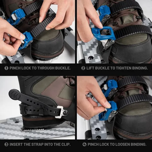 Miniatura 7 de G2 30/36 Inches Light Weight Snowshoes Set with Trekking Poles, Anti-Slip Sole, Fast Ratchet Binding, for Women Men Youth (Blue/Green)
