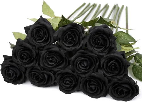 IPOPU 12 rosas artificiales, flores para decoración de fiesta, rosas falsas, flores de seda, pétalos florales para el hogar, boda, fiesta, tienda,
