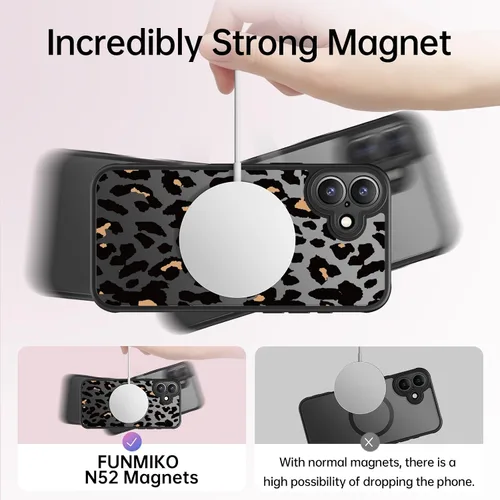 Miniatura 3 de FUNMIKO Funda para iPhone 16 Plus, carga inalámbrica y protección de grado militar, diseño floral moderno para mujeres y niñas, funda antideslizante