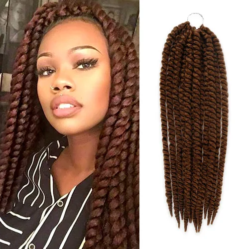 Miniatura 38 de Trenzas de ganchillo de pelo sintético auténtico doble Jumbo Senegalese Twist 12" (30)