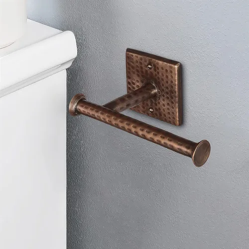 Miniatura 5 de Monarch Abode Portarrollos de papel higiénico para baño – 7 pulgadas, tradicional martillado a mano, soporte de papel higiénico montado en pared
