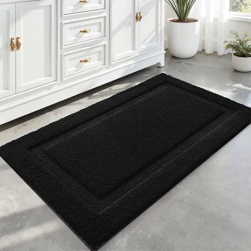 Miniatura 25 de LUMI Alfombras grandes y ultrasuaves para baño, antideslizantes con respaldo de goma, tapete de baño absorbente y lavable de secado rápido, alfombra
