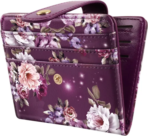 Miniatura 23 de Carteras pequeñas para mujer, diseño delgado y minimalista, tarjetero plegable para bolsillo o bolso, Mariposas negras