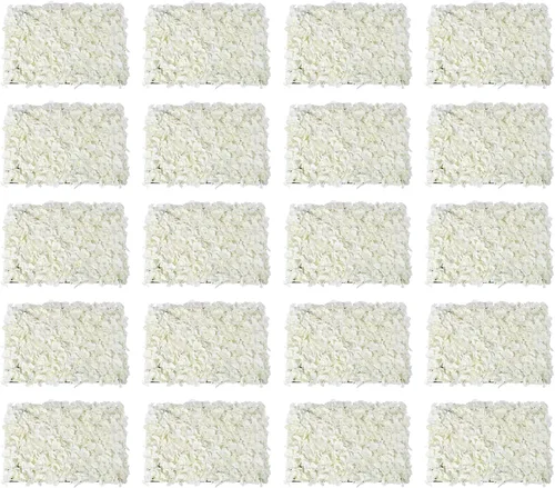 Miniatura 10 de Panel de pared de flores densas, 15.8 x 23.6 pulgadas por rosa blanca lechosa, decoración de telón de fondo para bodas, despedidas de soltera, baby