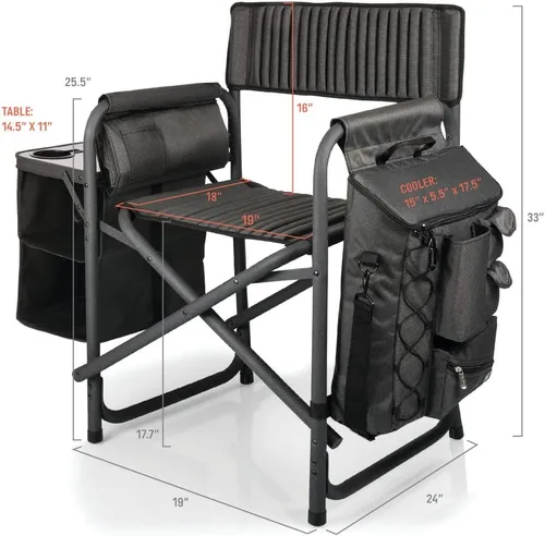 Miniatura 3 de PICNIC TIME NCAA Army Black Knights Fusion - Silla de camping con mesa auxiliar y enfriador suave, silla de playa para adultos, silla de césped