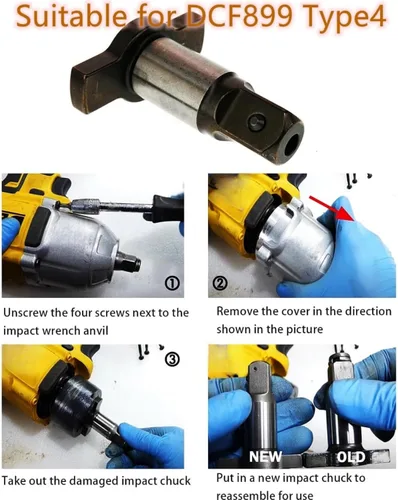 Miniatura 3 de N866410 N880093 N851276 para dewelt DCF899 20V 1/2 Kit de yunque de llave de impacto inalámbrica tipo 4