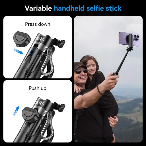 Miniatura 6 de Trípode magnético para iPhone con control remoto, palo selfie portátil 4 en 1 con soporte extensible, trípode de viaje para teléfono para iPhone 17