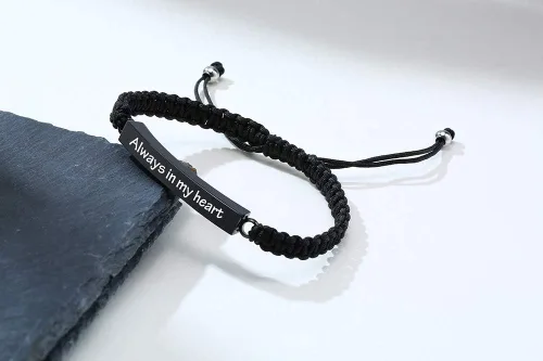 Miniatura 86 de Pulsera de urna personalizada para cenizas, recuerdos de joyería de cremación para mujeres y hombres, pulsera ajustable de cuerda tejida hecha a