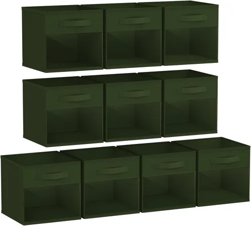 Miniatura 40 de DIMJ Cubo de almacenamiento, 6 paquetes de contenedores plegables con asas, contenedores de tela para organización, cubos organizadores