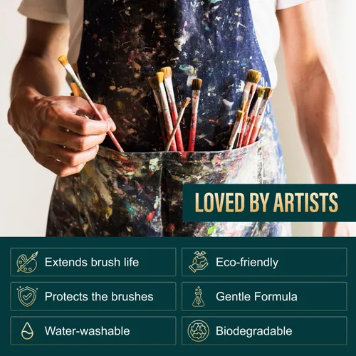 Miniatura 4 de Limpiador y restaurador de pinceles de pintura al óleo, limpiador de pinceles para pinturas acrílicas, aceites y vidrio, biodegradable, no tóxico