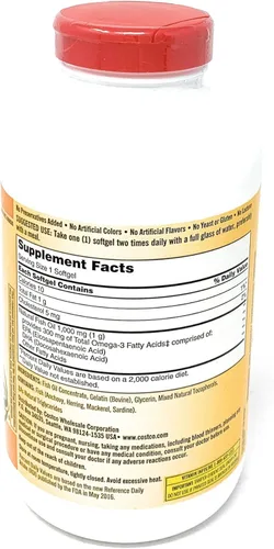Miniatura 2 de Kirkland Signature - Concentrado de aceite de pescado natural con ácidos grasos omega-3, 400 cápsulas blandas (paquete de 2)