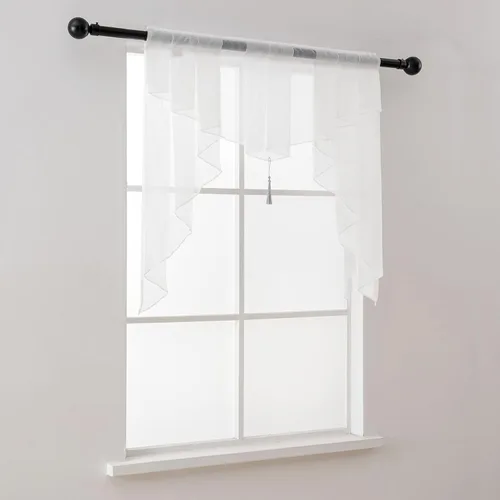 Miniatura 3 de PearAge Cortinas traslúcidas con cenefa para sala de estar, cenefa para ventanas de granja, cortinas festoneadas a medida con bolsillo para barra