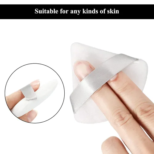 Miniatura 4 de Maitys 12 piezas Esponja para polvo de cara con forma de triángulo, para polvo suelto, suave, base cosmética, esponja mineral para productos