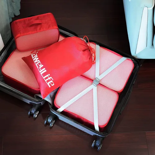 Miniatura 7 de Juego de cubos de equipaje de viaje para maletas, juego de 510 piezas, bolsas organizadoras de equipaje de mano, cubo de viaje, diseño grande