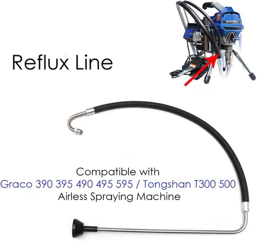 Miniatura 5 de Manguera de repuesto de línea de reflujo para pulverizadores de pintura sin aire compatible con Graco 390 395 490 495 595 y Tongshan T300 T500