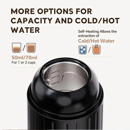 Miniatura 7 de i Cafilas Máquina de café espresso portátil autocalentable Cafetera a batería para acampar sin electricidad Café molido 2 en 1 y cápsula NS 19
