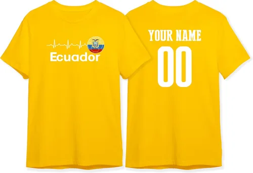 Miniatura 2 de Ecuador National Team Soccer World T Shirt with Flag Add Custom Name Number