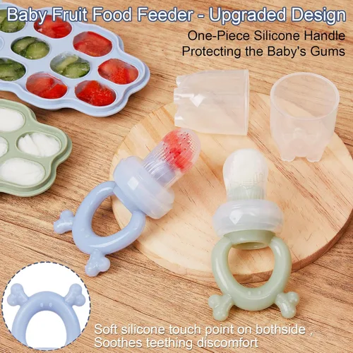 Miniatura 3 de KingKam - Moldes para paletas de leche materna para bebés y alimentador de frutas para bebés (2 unidades), contenedores de almacenamiento