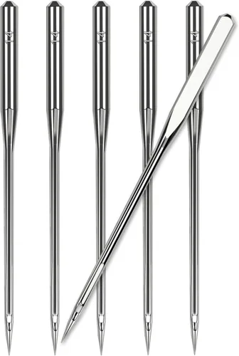 50 piezas de agujas de máquina de coser universales tamaño 90/14, agujas de máquina de coser resistentes para bordado de cuero y jeans, compatibles