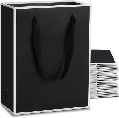 Miniatura 18 de Bolsas de regalo de tamaño mediano, venta al por menor, mercancía Blanco Negro