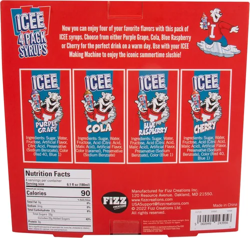 Miniatura 8 de ICEE Slushie Snow Cono Machine Bundle. Auténtica máquina de afeitar de hielo ICEE para encimera casera, paquete de 4 jarabes ICEE y 20 vasos