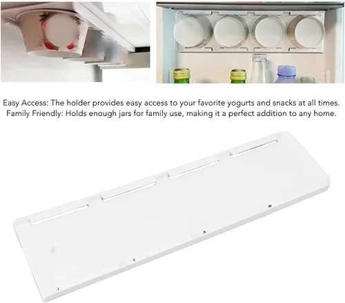 Miniatura 8 de Organizador de yogur para nevera, soporte de yogur para refrigerador, yogur, nevera, deslizador, estante deslizante para 4 yogures de 3.75 pulgadas